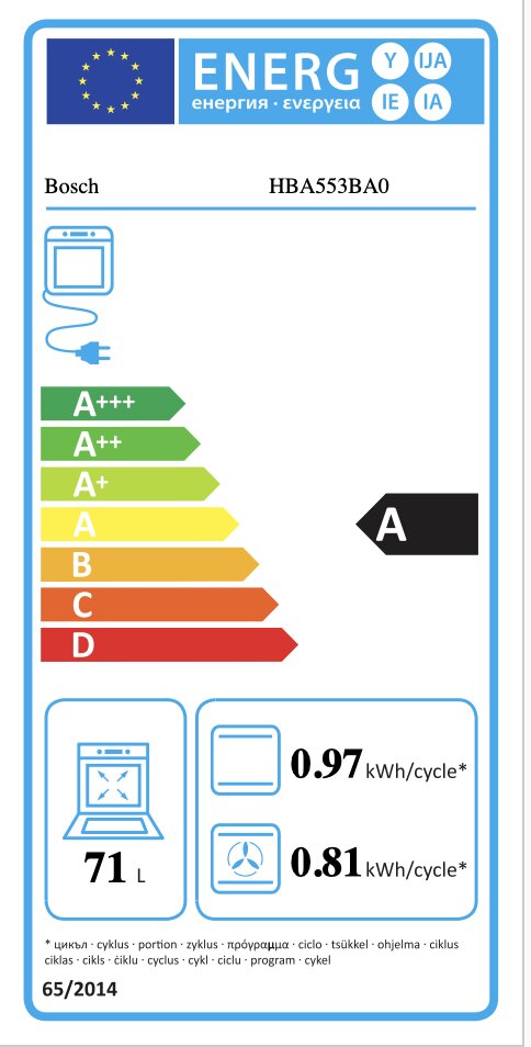 Bosch HBA553BA0 цена и информация | Ahjud | hansapost.ee