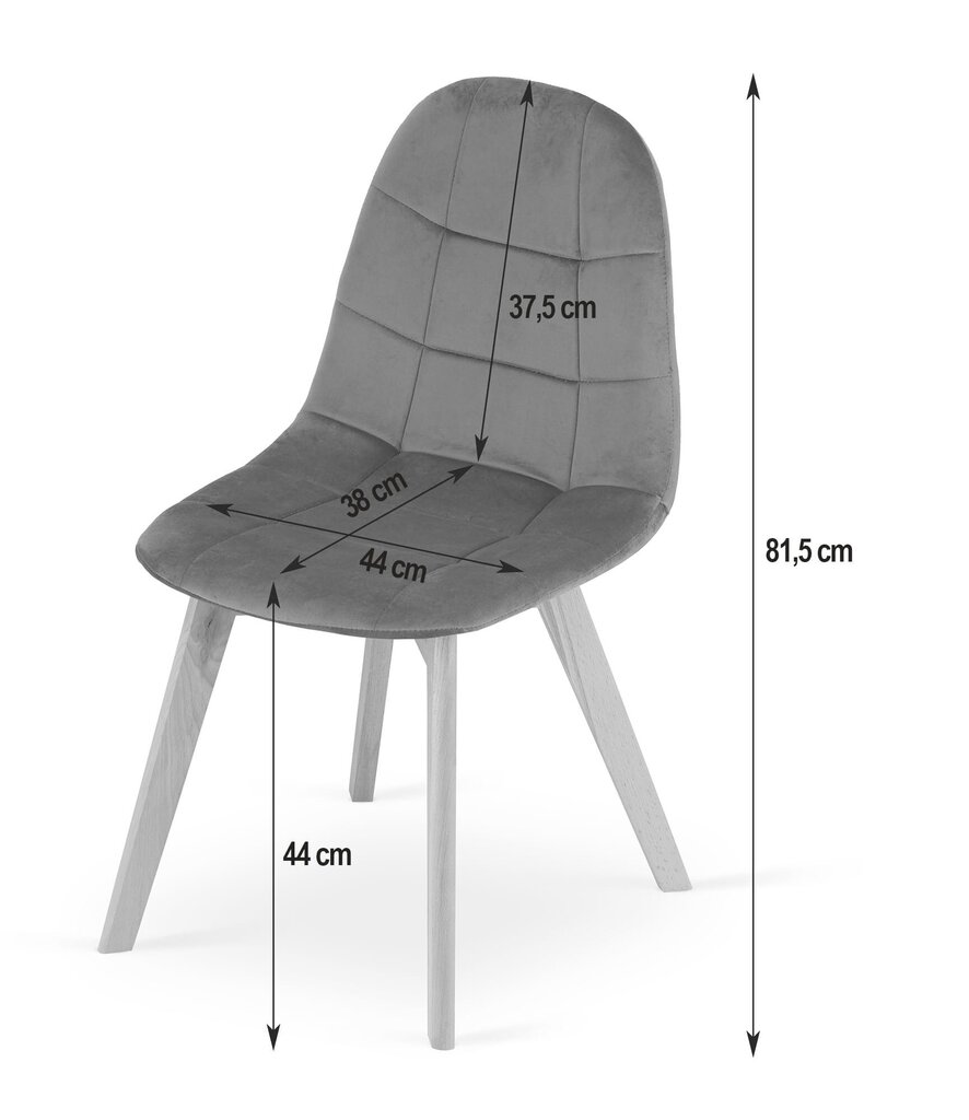4-tooli komplekt Bora, must цена и информация | Köögitoolid, söögitoolid | hansapost.ee