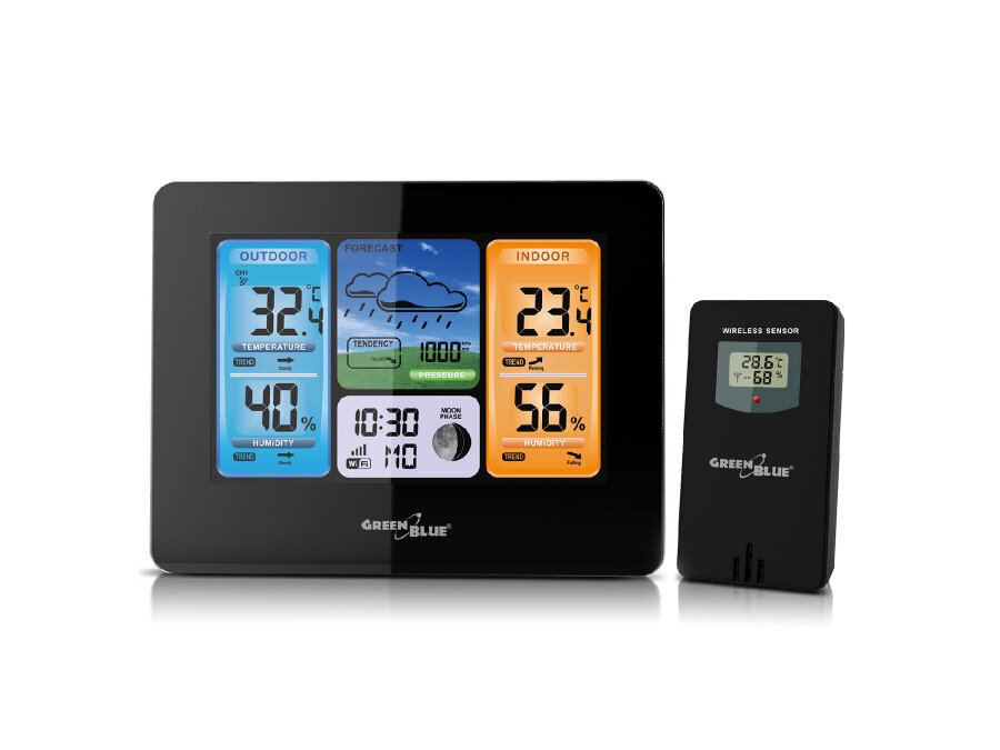 Greenblue 46003 Black LCD Wi-Fi Battery цена и информация |  Termomeetrid ja niiskuse mõõtjad | hansapost.ee