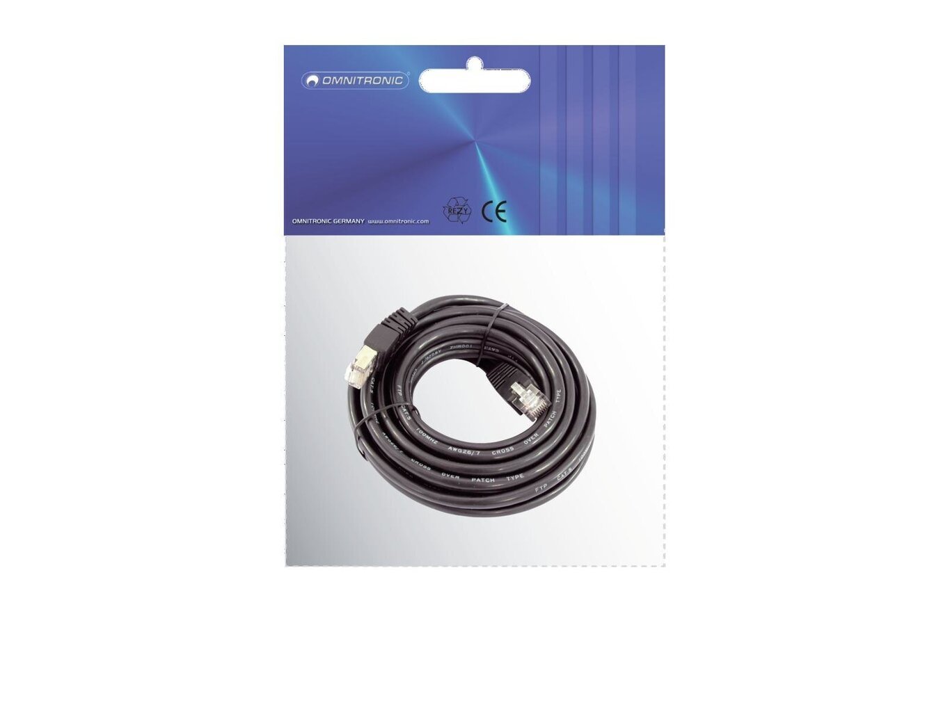 Omnitronic 30222050, RJ45, 1 m hind ja info | Juhtmed ja kaablid | hansapost.ee