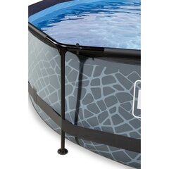 Каркасный бассейн Exit Stone с фильтром, 300x76 см, серый цена и информация | Бассейны | hansapost.ee