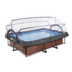 Каркасный бассейн Exit Wood с фильтром и навесом, 300x200cm см, коричневый цена и информация | Бассейны | hansapost.ee