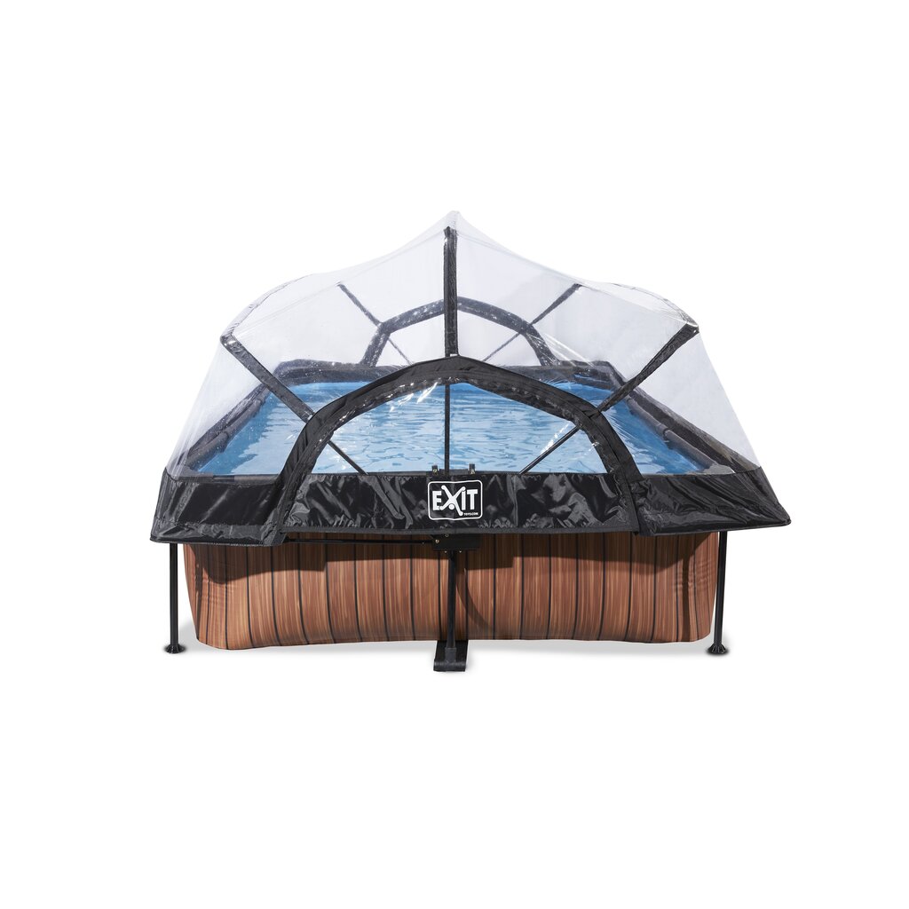 Karkassiga bassein filtri ja katusega Exit Wood, 300x200cm, pruun hind ja info | Basseinid | hansapost.ee