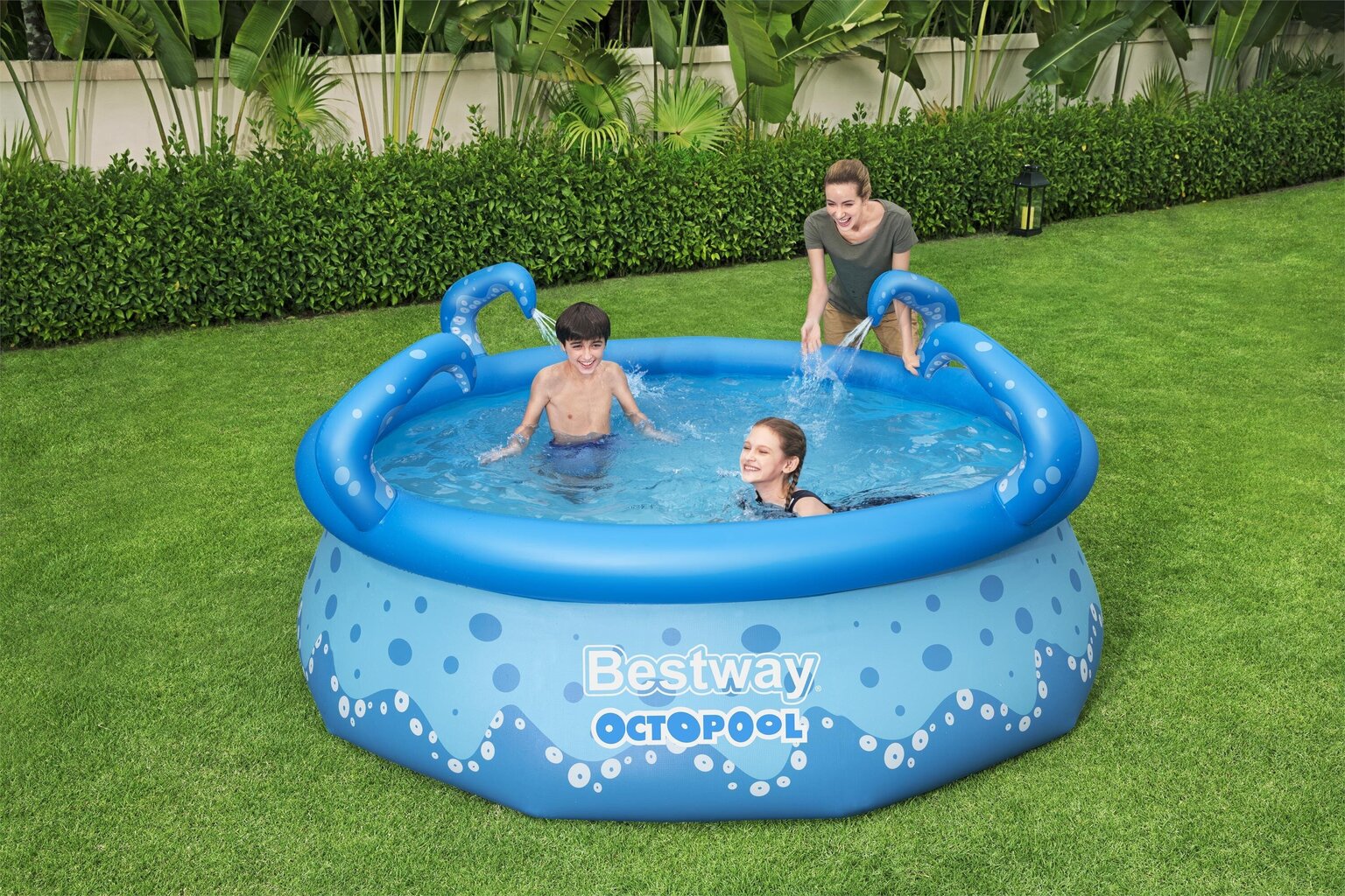 Sammastega bassein Bestway Octopool koos otsikutega, 274x274 cm, sinine hind ja info | Basseinid | hansapost.ee