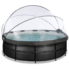 Каркасный бассейн с песочным фильтром и навесом Exit Leather, ø450x122 см, черный цена и информация | Бассейны | hansapost.ee