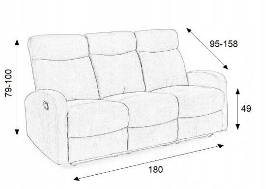 Diivan, reguleeritav Halmar Oslo 3S, beeži värvi hind ja info | Diivanvoodid ja diivanid | hansapost.ee
