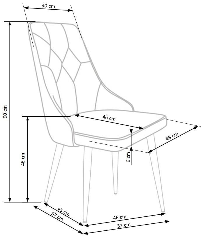 2-tooli komplekt Halmar K365, punane hind ja info | Köögitoolid, söögitoolid | hansapost.ee