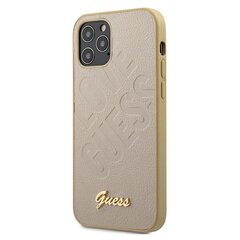 Прочный задний чехол-крышка для Apple iPhone 12 mini Guess GUHCP12SPUILGLG Iridescent Love Script Logo, золотой цена и информация | Чехлы для телефонов | hansapost.ee
