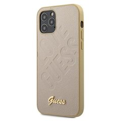 Guess GUHCP12SPUILGLG Iridescent Love Script Logo kõva tagakaane ümbris Apple iPhone 12 mini Gold jaoks hind ja info | Telefonide kaitsekaaned ja -ümbrised | hansapost.ee