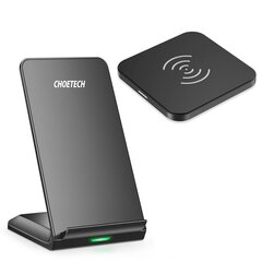 Choetech T524-S wireless fast charger stand, black + T511-S wireless charger black hind ja info | Laadijad mobiiltelefonidele | hansapost.ee