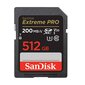 SANDISK EXTREME PRO SDXC 512GB 200/140 MB/s UHS-I U3 memory card (SDSDXXD-512G-GN4IN) цена и информация | Mälukaardid mobiiltelefonidele | hansapost.ee