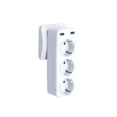 XO wall charger with socket splitter WL08 2,4 A 2x USB white 16A 4000W MAX hind ja info | Pikendusjuhtmed | hansapost.ee
