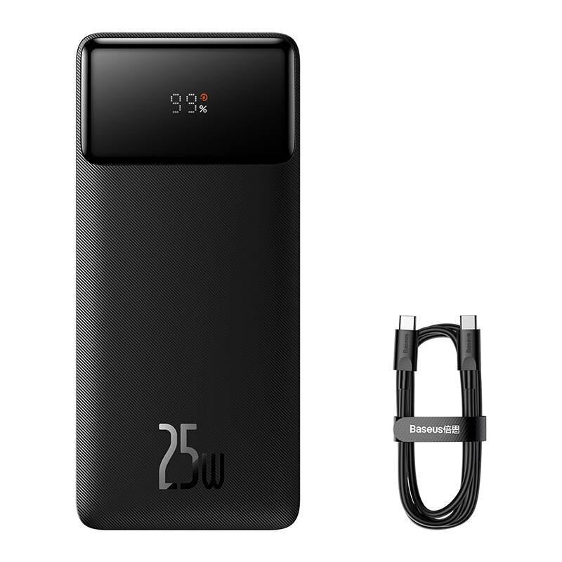 Väline aku Power Bank Baseus Bipow Type-C PD+2xUSB 25W 20000mAh 20000mAh LCD-ga must PPBD020301 цена и информация | Akupangad | hansapost.ee