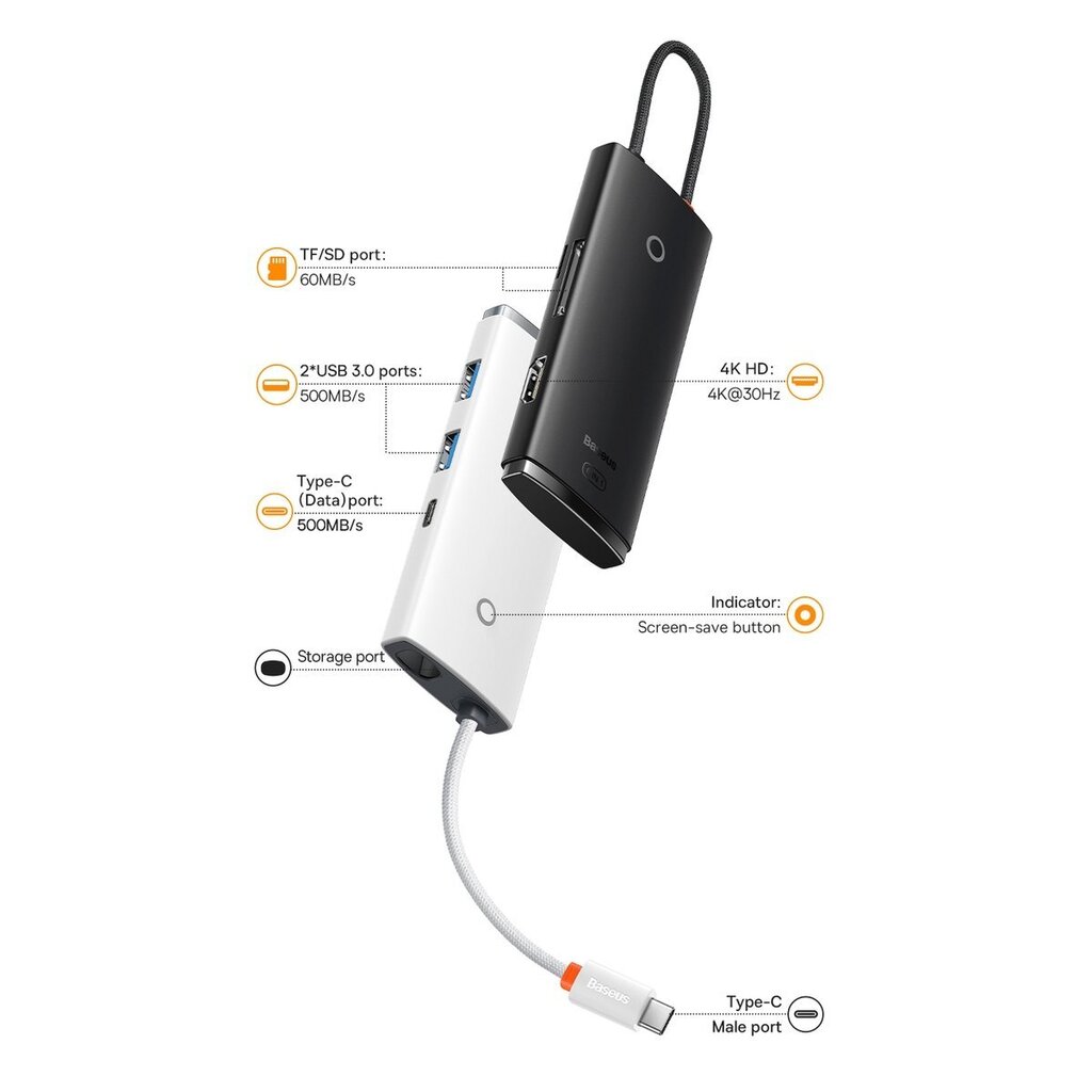 Adapter Baseus hind ja info | USB adapterid ja jagajad | hansapost.ee