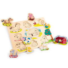 Деревянный пазл для самых маленьких - Ферма (8 шт.), New Classic Toys 10430 цена и информация | Игрушки для малышей | hansapost.ee