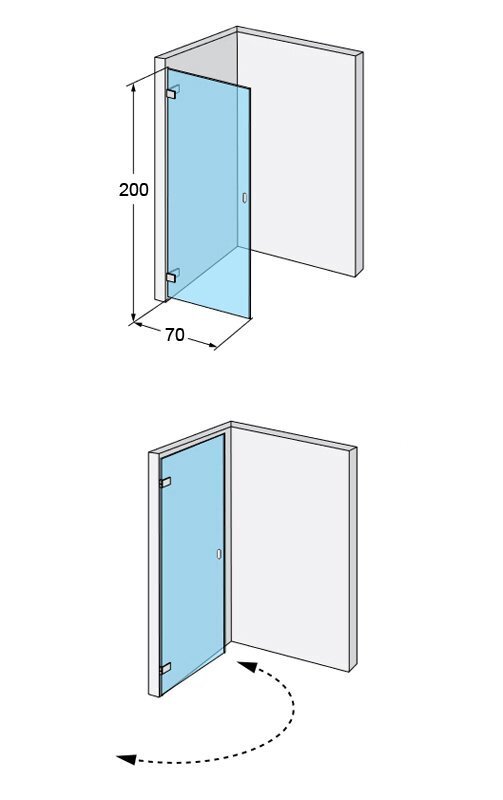 Dušiuks IDO Design 70, vasakpoolne hind ja info | Dušiseinad ja dušiuksed | hansapost.ee