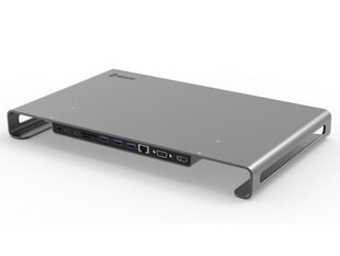Swissten universaalne alus USB-C Laptop / HDMI / USB 3.0 / 2x USB-C / RJ45 / SD / Micro SD / VGA / Audio /, hall цена и информация | Охлаждающие подставки и другие принадлежности | hansapost.ee