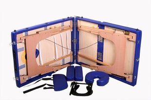 Стол массажный складной 3-х зонный - синий VANGALOO цена и информация | Аксессуары для массажа | hansapost.ee
