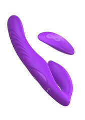 Фиолетовый безремневой вибрострапон с пультом ultimate strapless strap-on - 22,22 см. цена и информация | Pole täpsustatud Вибраторы, мастурбаторы и другое | hansapost.ee