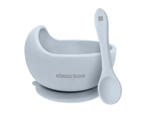 Силиконовая банка с ложкой Kikkaboo Yummy Blue цена и информация | Детская посуда, контейнеры для молока и еды | hansapost.ee