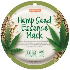 Маска для лица из листьев конопли с эссенцией семян конопли Purederm Hemp Seed Essence, 18г цена и информация | Маски для лица, патчи для глаз | hansapost.ee