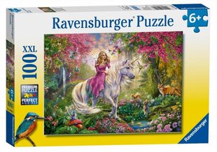 Пазлы Ravensburger Принцесса на белом единороге, 100 д., 10641 цена и информация | Пазлы | hansapost.ee