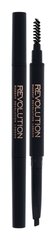 Kulmupliiats koos harjaga Makeup Revolution London Duo Brow 0,15 g, Dark Brown hind ja info | Kulmupliiatsid, -puudrid ja -värvid | hansapost.ee