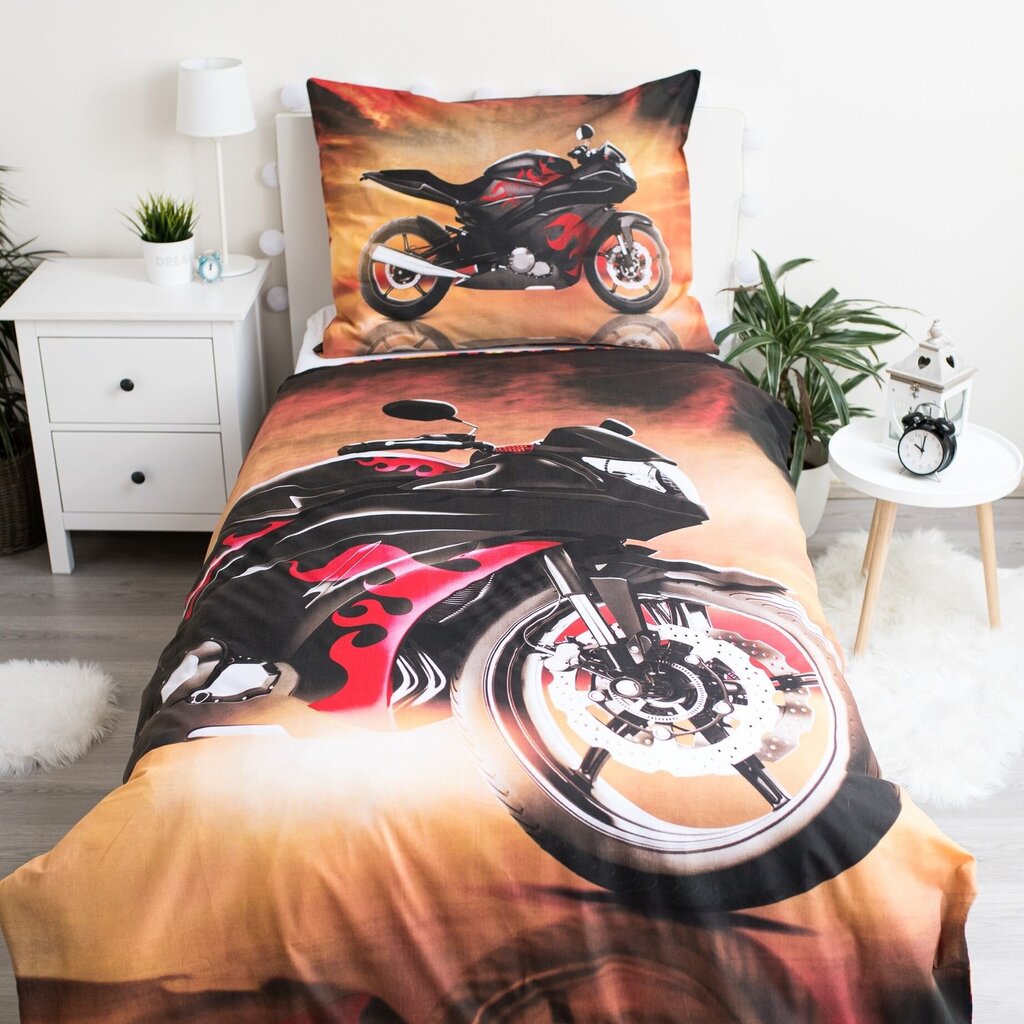 Voodipesukomplekt Motorbike, 140 x 200 cm + padjapüür 70 x 90 cm hind ja info | Laste voodipesu | hansapost.ee