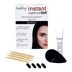 Kulmuvärvimise komplekt GODEFROY INSTANT EYEBROW TINT, Dark Brown цена и информация | Карандаши, краска для бровей | hansapost.ee