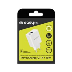 Travel Charger 2 USB 2mAh By Easycell White hind ja info | Laadijad mobiiltelefonidele | hansapost.ee