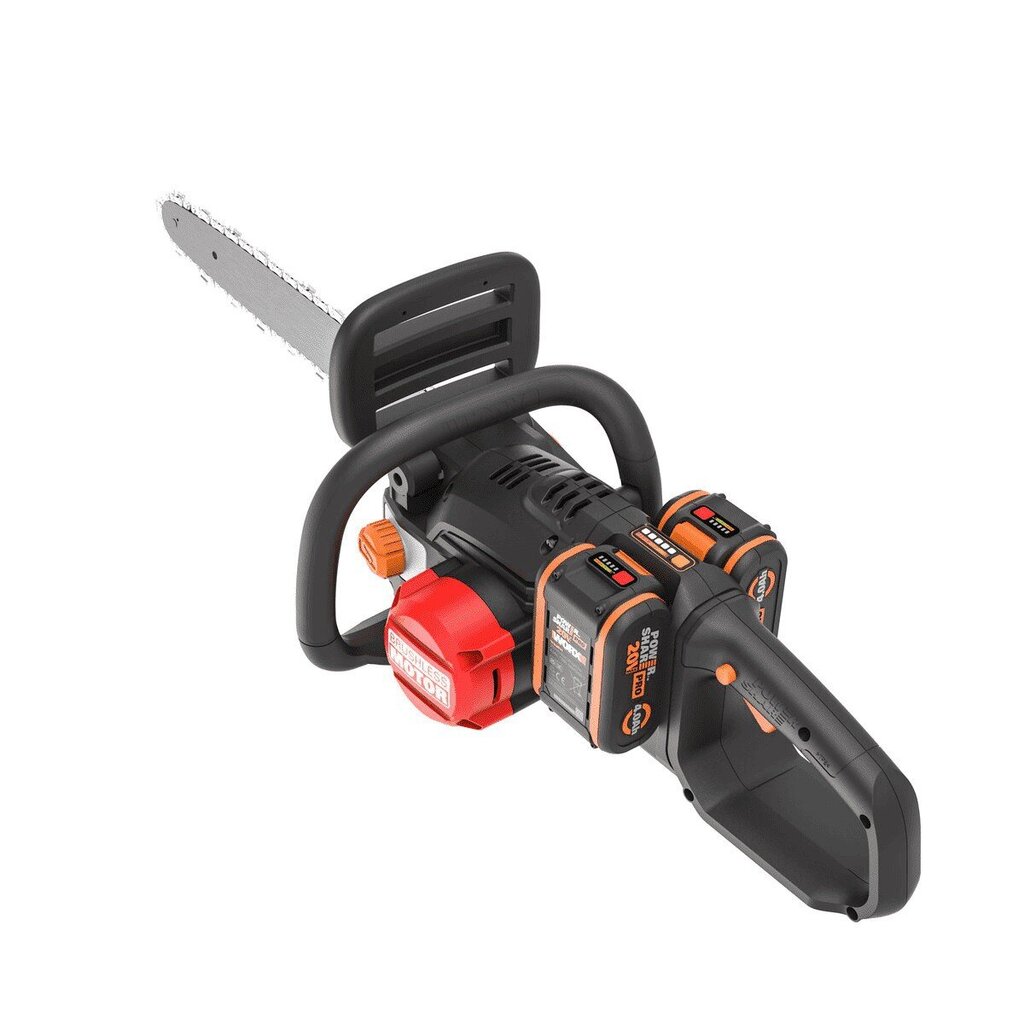 WORX WG385E chainsaw 40 cm 2x 20V 4,0Ah Black, Orange hind ja info | Elektrilised saed, ketassaed ja tarvikud | hansapost.ee