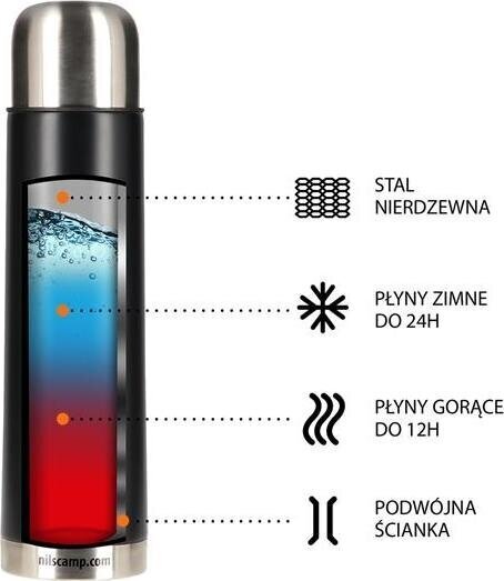 Nils Camp termos NCC07, must цена и информация | Termosed ja termokruusid | hansapost.ee