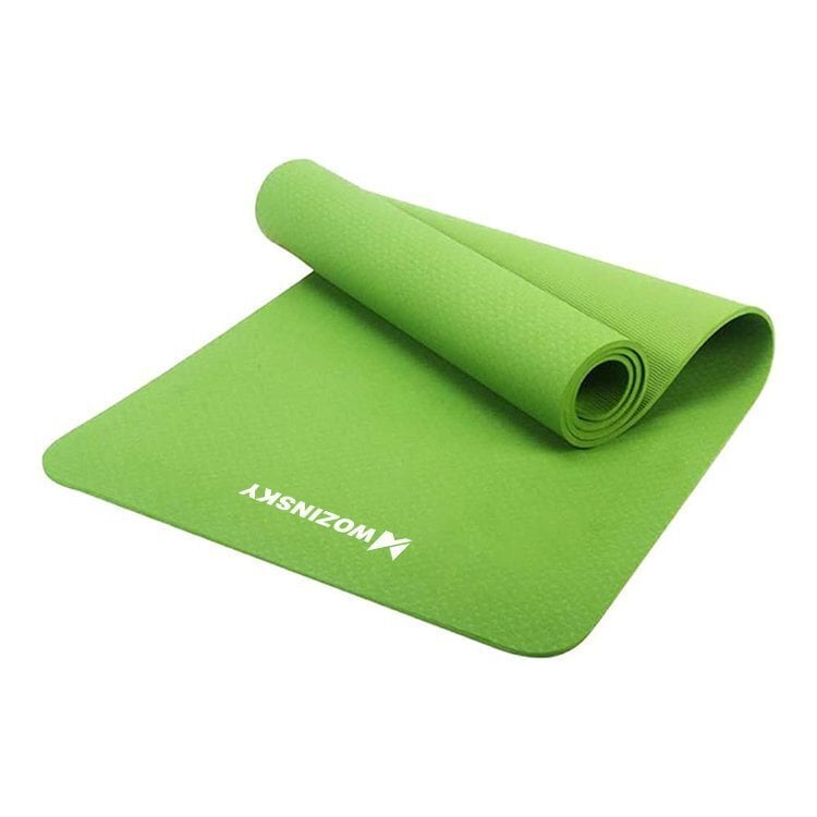 Gymnastic non slip mat for exercising 181 cm x 63 cm x 1 cm green (WNSP-GREE) hind ja info | Joogamatid | hansapost.ee