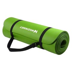 Gymnastic non slip mat for exercising 181 cm x 63 cm x 1 cm green (WNSP-GREE) hind ja info | Joogamatid | hansapost.ee