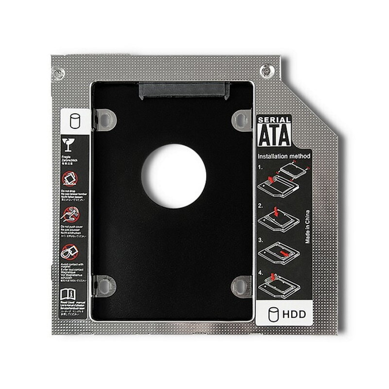 Qoltec 51869 taskuadapter sülearvuti teise 2,5-tollise kõvaketta jaoks CD-/DVD-ROM-i pessa (12,7 mm) цена и информация | Sisemised kõvakettad | hansapost.ee