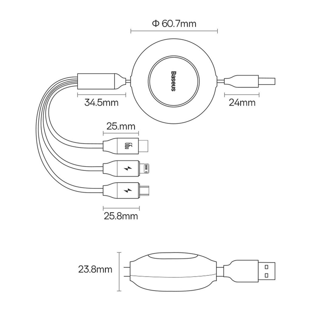 Baseus CAMJ010106 цена и информация | Mobiiltelefonide kaablid | hansapost.ee