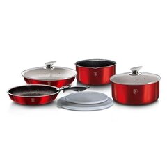 9 piece cookware set BERLINGER HAUS BH/6145l, red цена и информация | Кастрюли, скороварки | hansapost.ee