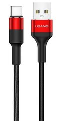 USAMS U5 USB-C 2A laadimis- ja infokaabel, must / punane hind ja info | Mobiiltelefonide kaablid | hansapost.ee