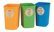 Ilma kaaneta prügikastide komplekt Deco Flip Bin, 3x10l, sinine/roheline/kollane цена и информация | Prügikastid | hansapost.ee