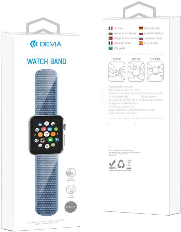 Devia Deluxe Series Sport3 Band sobib Apple Watch(44mm), Sinine цена и информация | Nutikellade aksessuaarid ja tarvikud | hansapost.ee