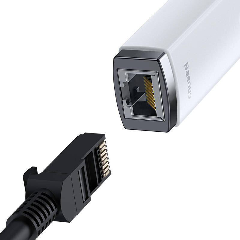 Adapter Baseus Lite Series USB-C to RJ45 network (white) цена и информация | USB adapterid ja jagajad | hansapost.ee