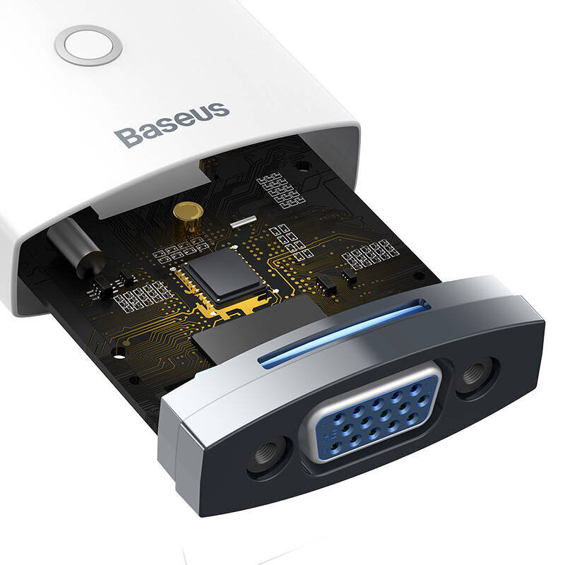 Adapter Baseus Lite Series HDMI to VGA, without audio (white) цена и информация | USB adapterid ja jagajad | hansapost.ee