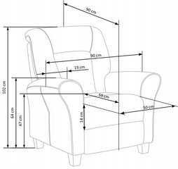 Раскладное кресло Halmar Bard, серый цвет цена и информация | Кресла для отдыха | hansapost.ee
