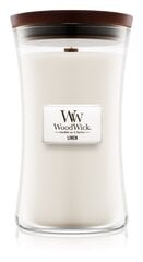 WoodWick lõhnaküünal Linen, 609,5 g price and information | Küünlad, küünlajalad | hansapost.ee