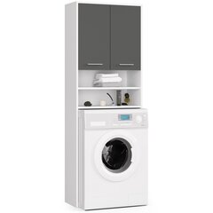Шкафчик над стиральной машиной NORE Fin 1795, белый/серый цвет цена и информация | Шкафчики для ванной | hansapost.ee