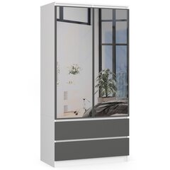 Шкаф NORE S90 с зеркалом, серый цвет цена и информация | Шкафы | hansapost.ee