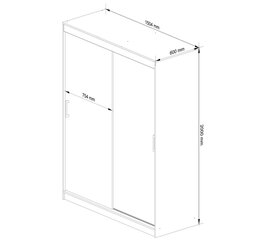Шкаф NORE CLP 150 с зеркалом, серый цвет цена и информация | Шкафы | hansapost.ee