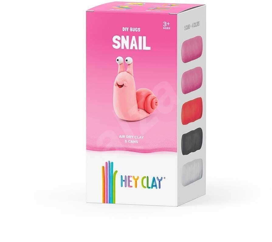 Plastiliinikomplekt Hey Clay Snail, 5 tk. hind ja info | Kunstitarbed, voolimise tarvikud | hansapost.ee