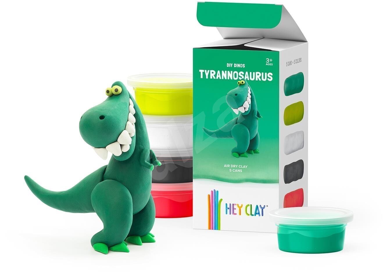 Plastiliinikomplekt Hey Clay Tyrannosaurus, 5 tk. hind ja info | Kunstitarbed, voolimise tarvikud | hansapost.ee