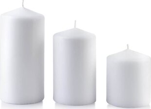 Свеча Roller CLASSIC большая белая, 8xh18 см цена и информация | Подсвечники, свечи | hansapost.ee
